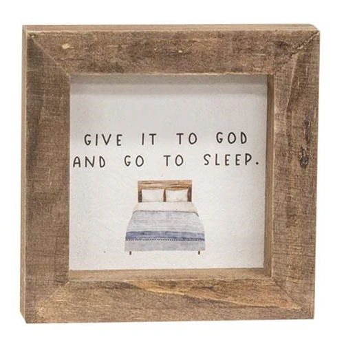 Set of 2 Be The Light and Give It To God And Go To Sleep Mini Framed Signs - Image 3