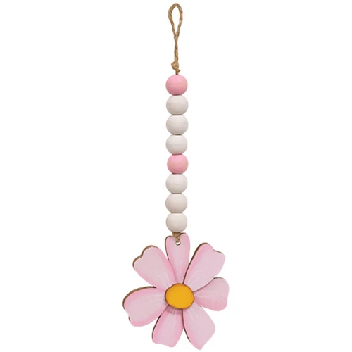 Set of 2 Beaded Pink Flower Ornaments - Image 3
