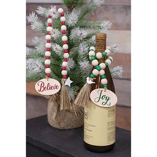 Set of 2 Believe and Joy Beaded Garland 21" Long - Image 4