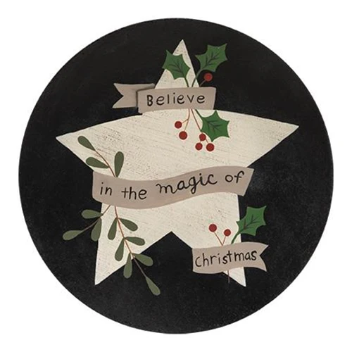 Set of 2 Believe in the Magic Berry Star Christmas Decorative Plates - Image 2