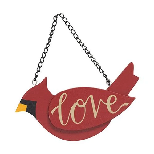 ๐ Set of 2 Believe & Love Wooden Cardinal Ornaments - Image 3