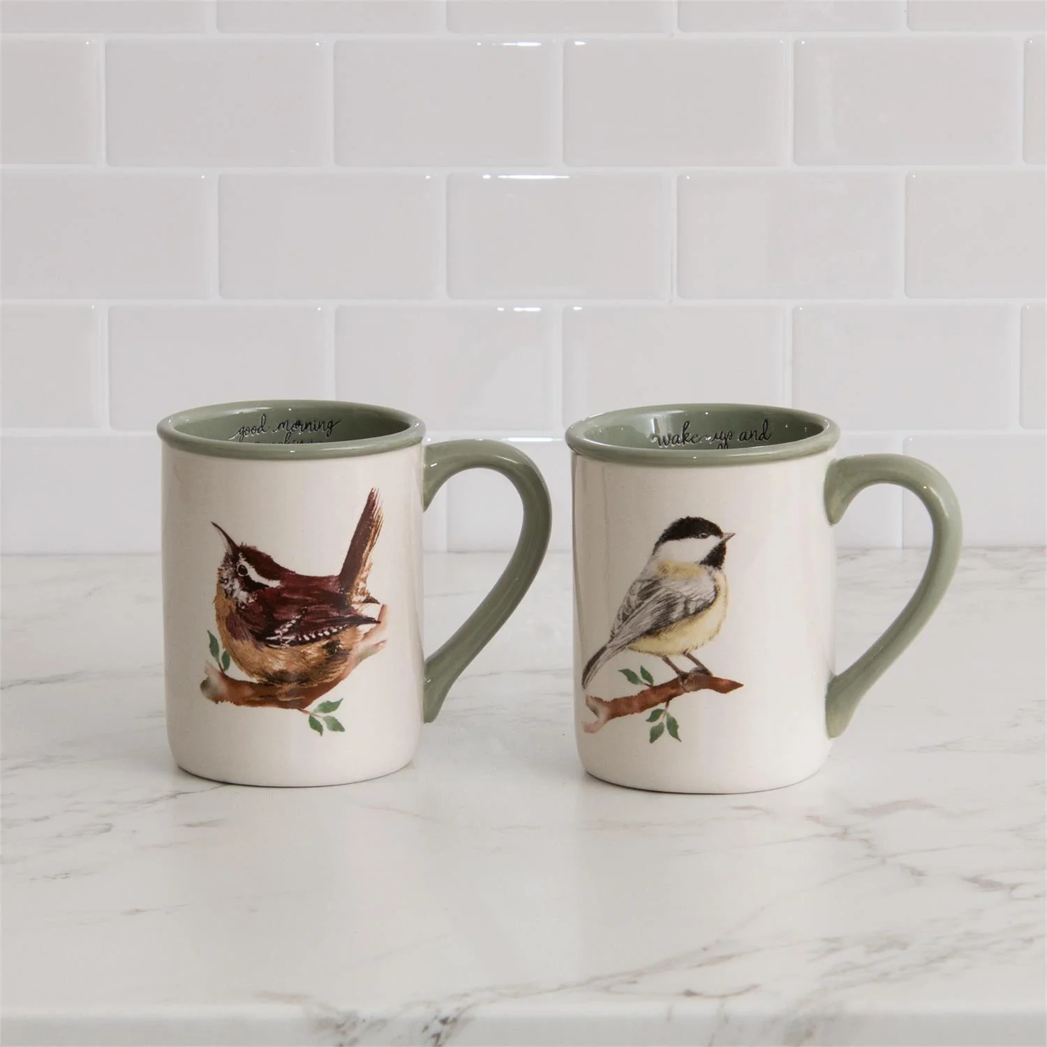 Set of 2 Bird with Morning Sentiments Mugs - Image 2