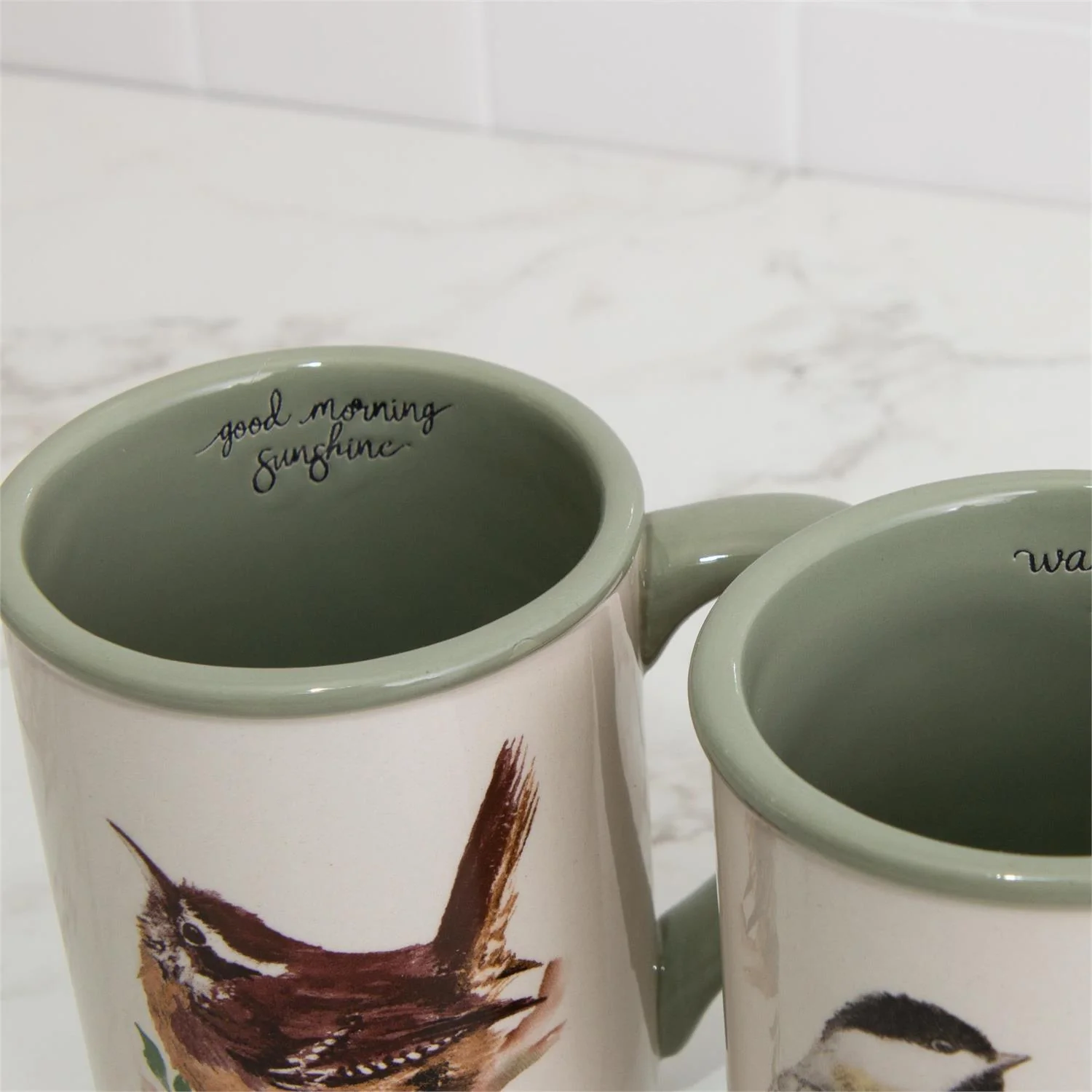 Set of 2 Bird with Morning Sentiments Mugs - Image 3