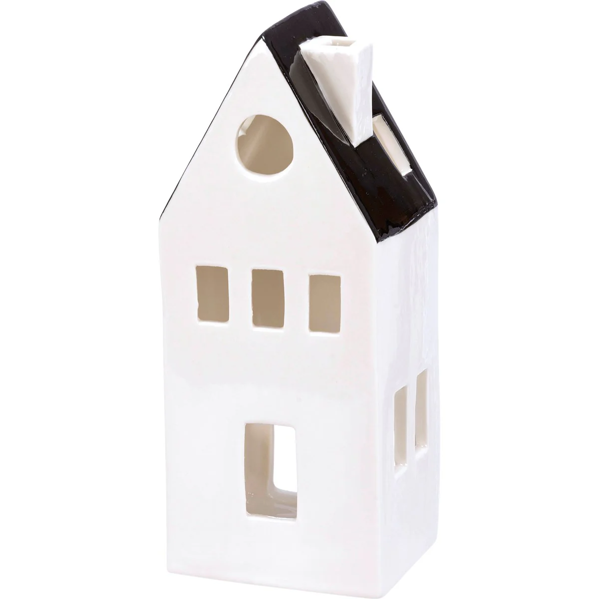 Set of 2 Black And White Houses Ceramic Tealight Holders - Image 4