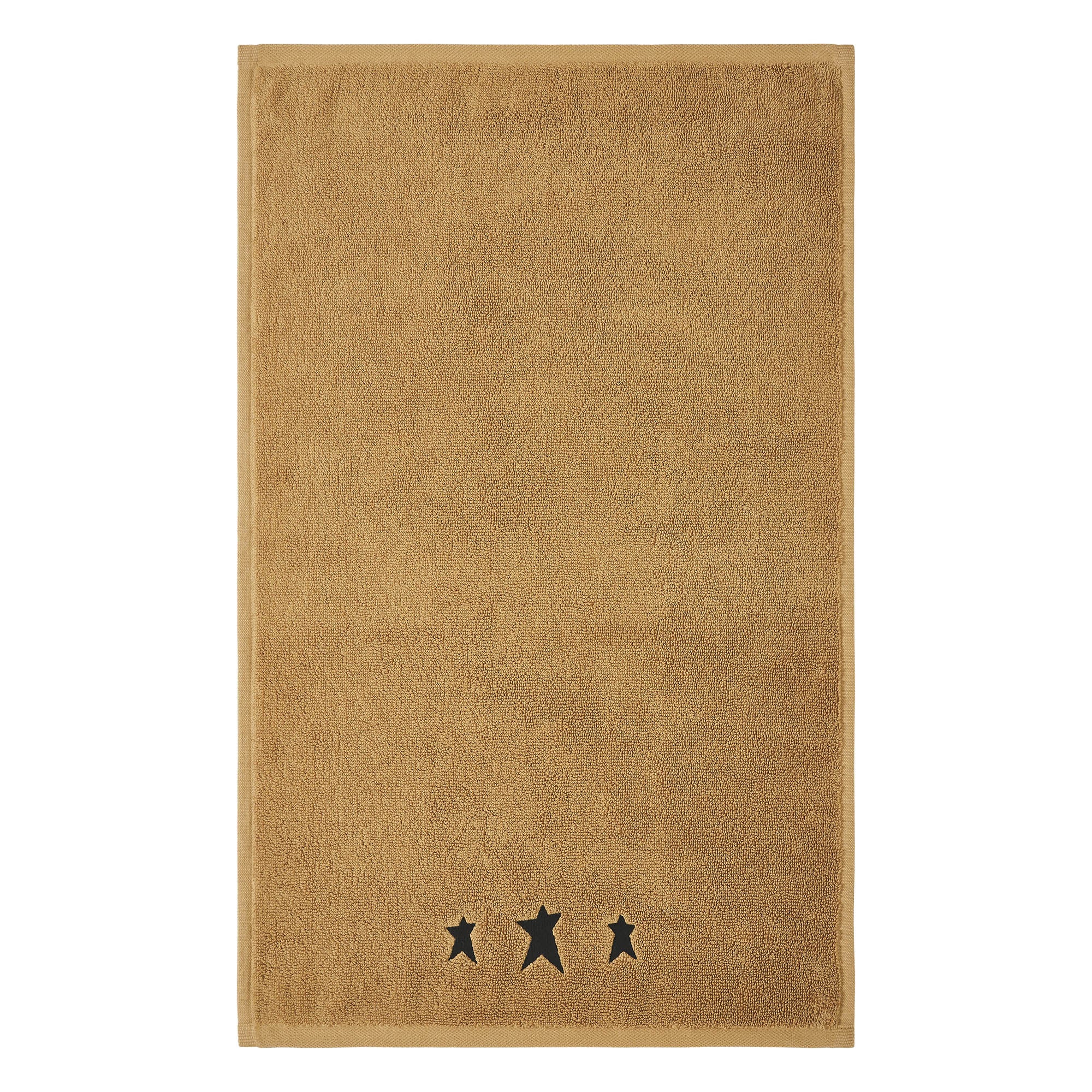 Set of 2 Black Primitive Stars Tan Hand Towels - Image 2