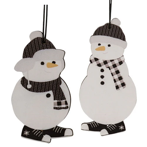 💙 Set of 2 Black & White Snowman in Sneakers Ornaments