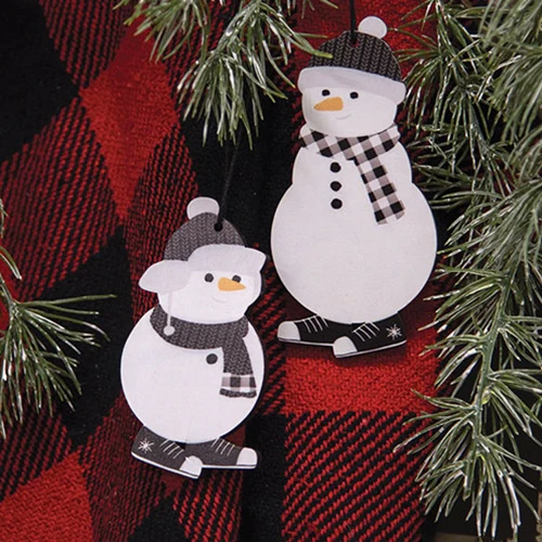 💙 Set of 2 Black & White Snowman in Sneakers Ornaments - Image 2