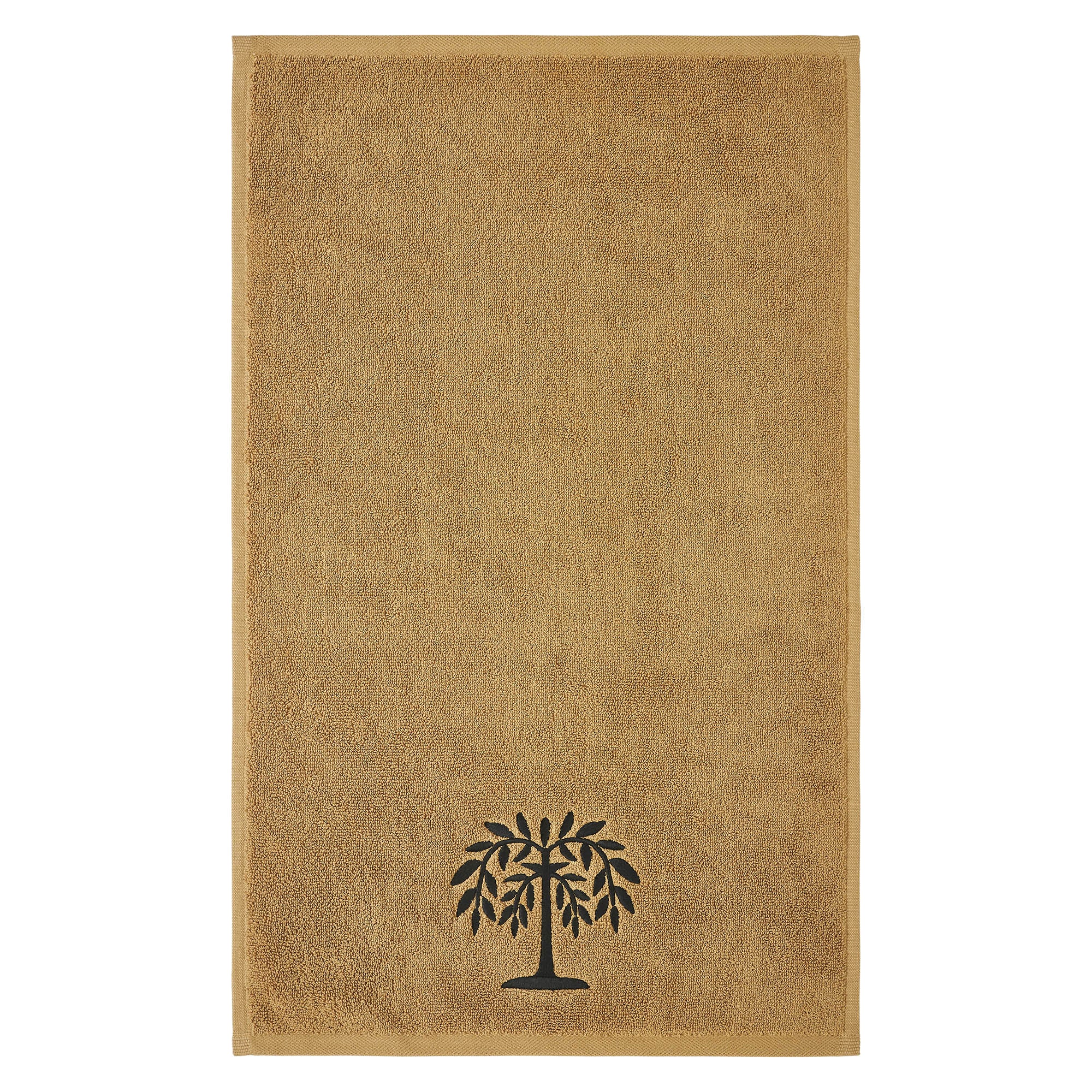 Set of 2 Black Willow Tree Tan Hand Towels - Image 2