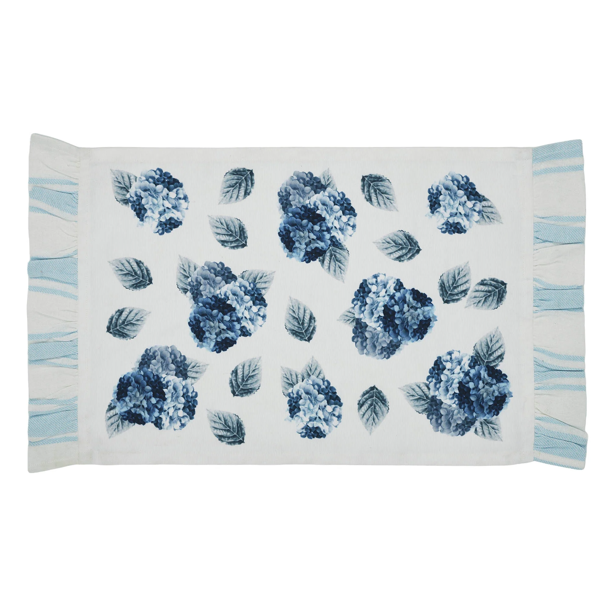 Set of 2 Blue Hydrangea Ruffled Placemats - Image 2