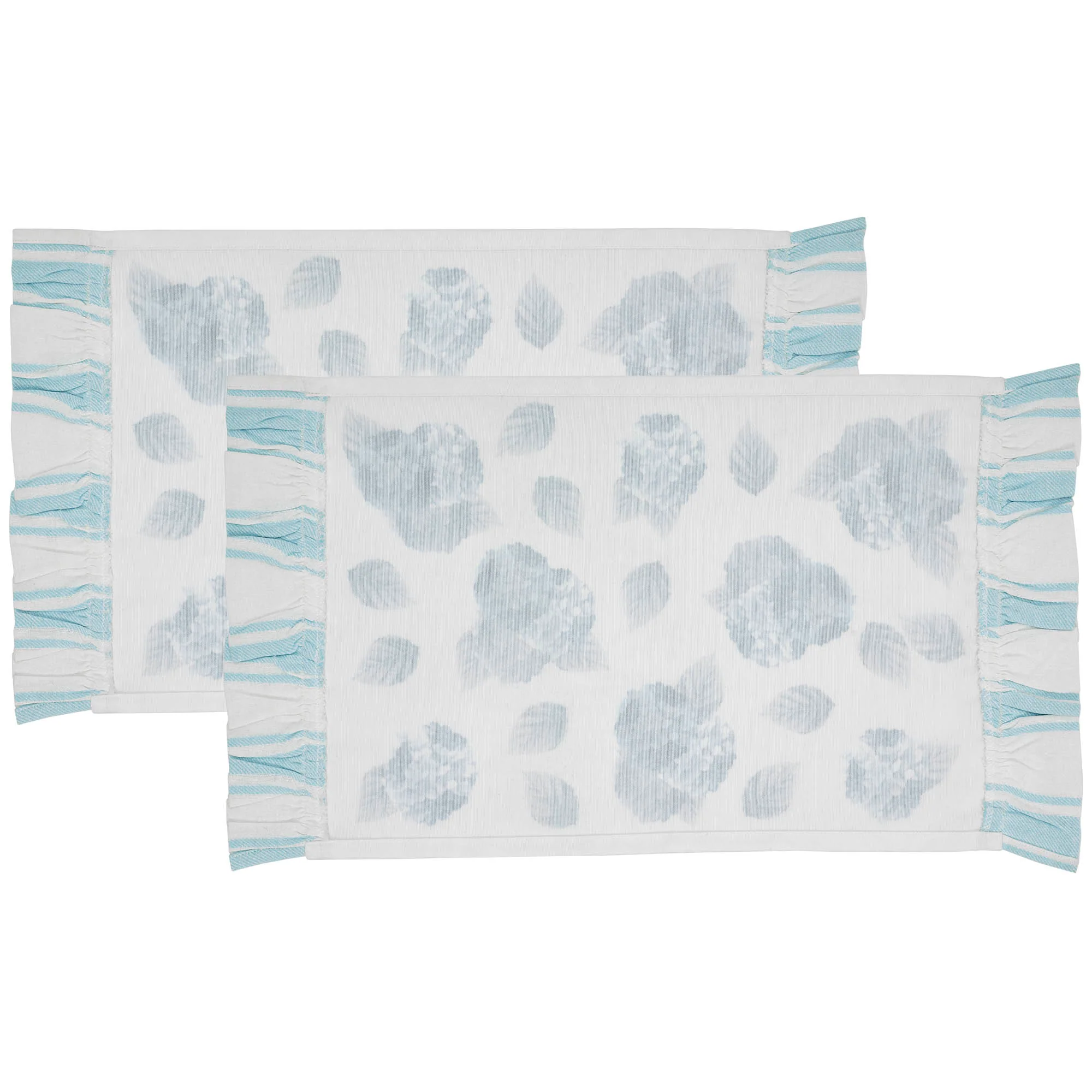 Set of 2 Blue Hydrangea Ruffled Placemats - Image 3
