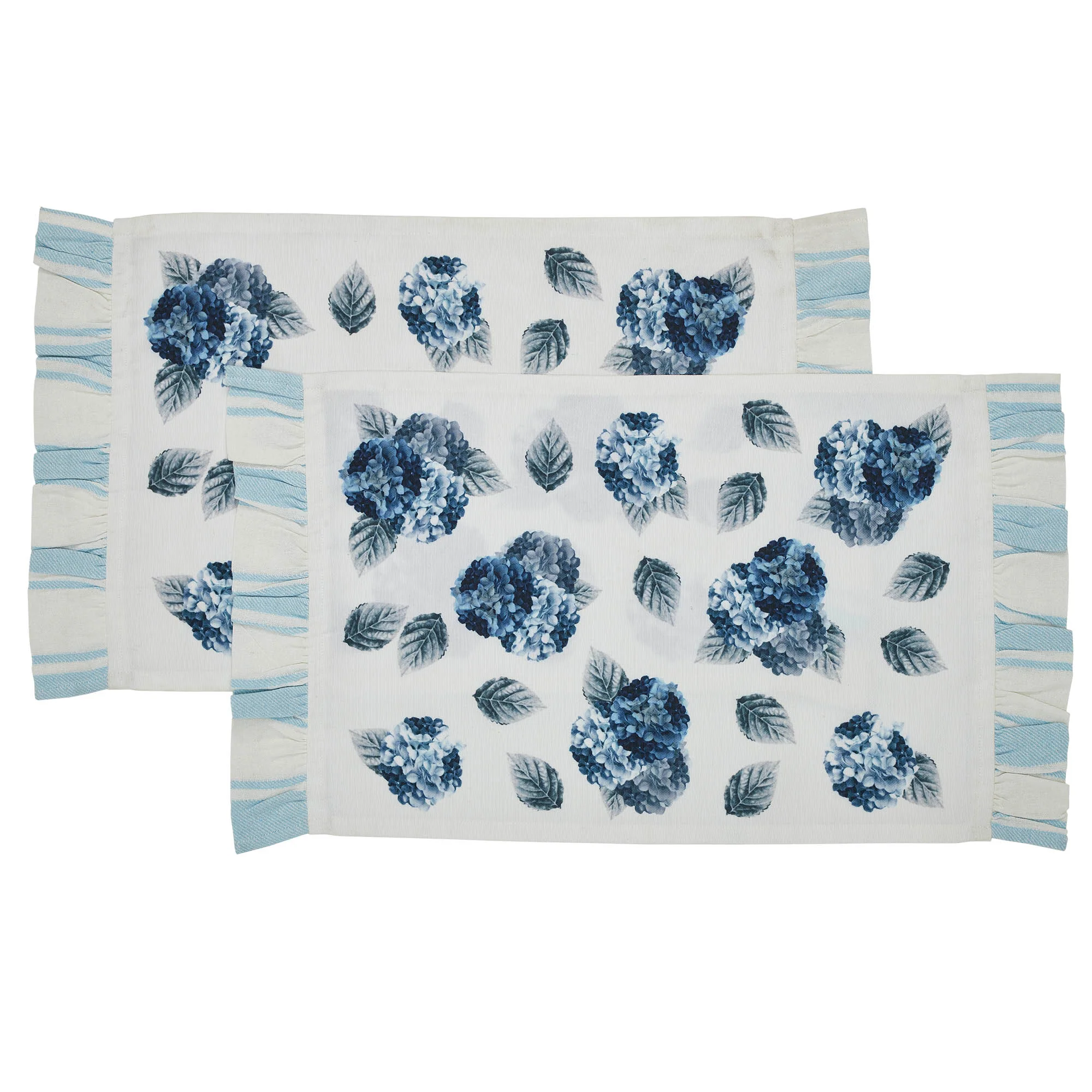 Set of 2 Blue Hydrangea Ruffled Placemats - Image 5