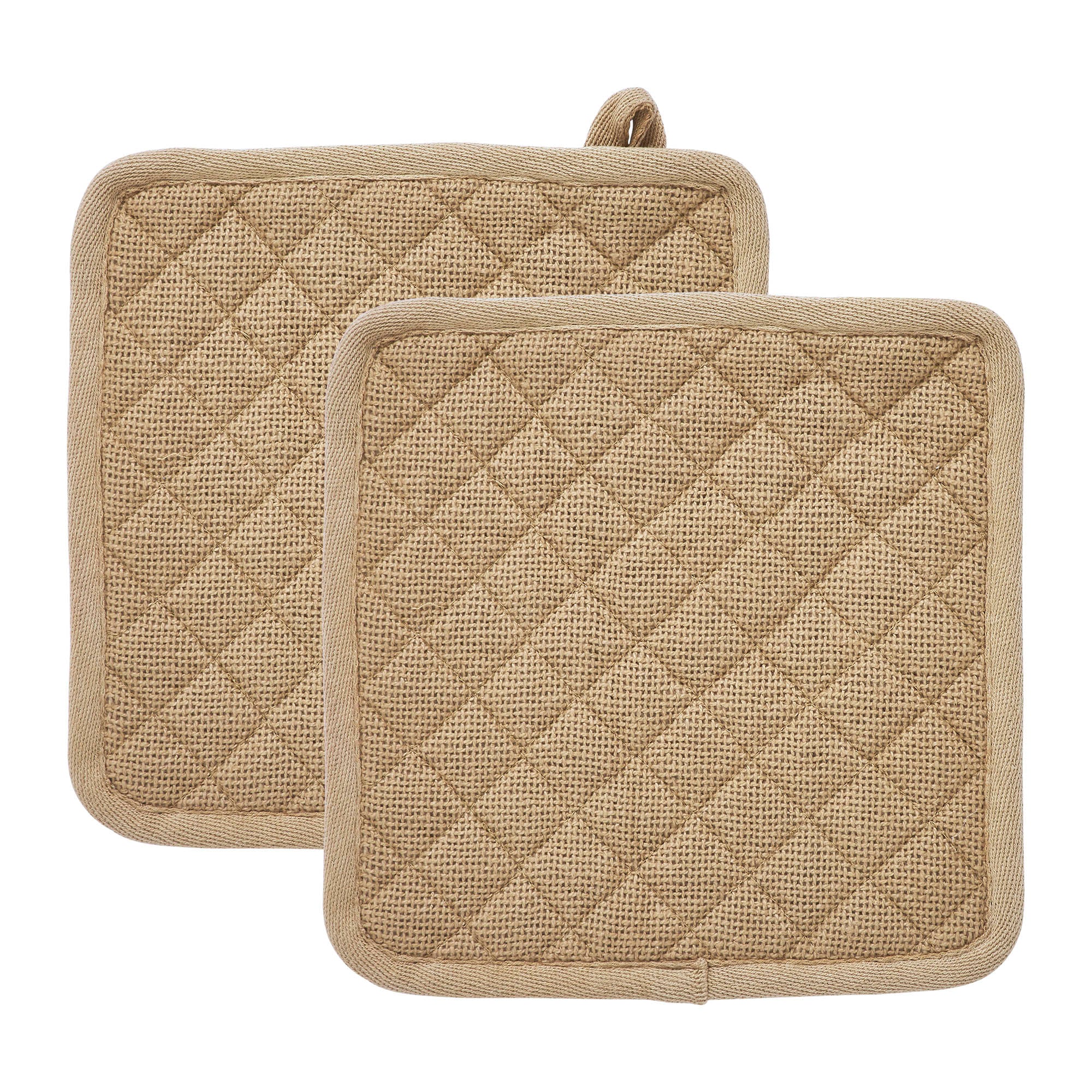 Set of 2 Burlap Natural 8" Pot Holders - Image 5