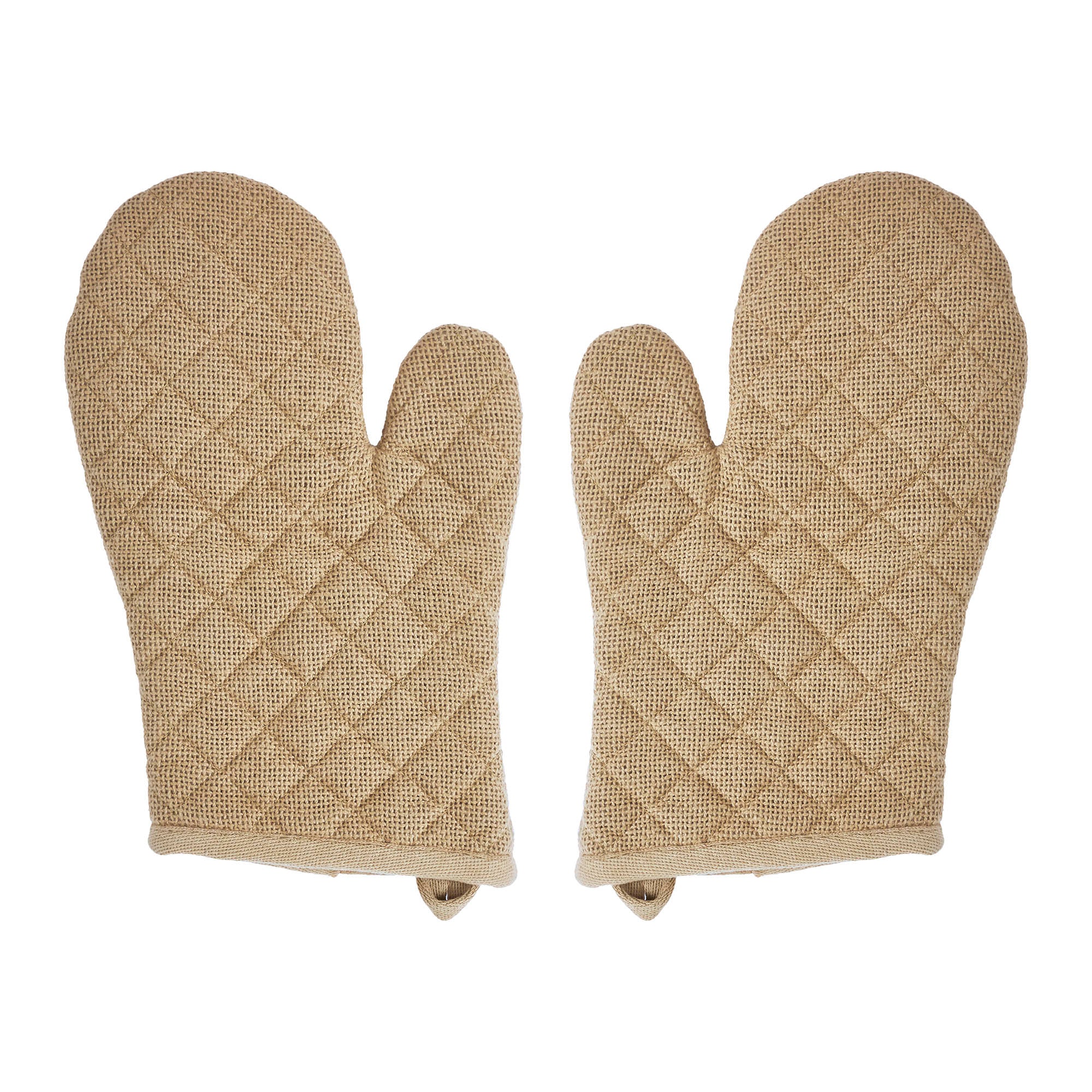 Set of 2 Burlap Natural Oven Mitt - Image 5