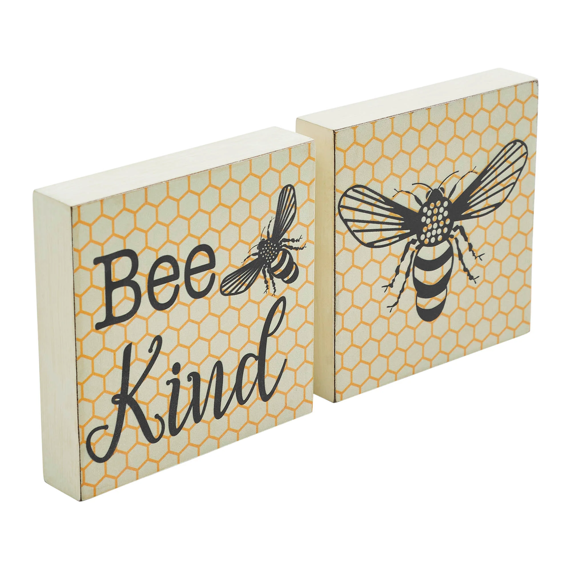 Set of 2 Buzzy Bees Bee Kind 5" Block Signs - Image 4