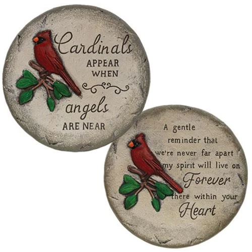 Set of 2 Cardinal Forever in Our Heart 8" Stepping Stones