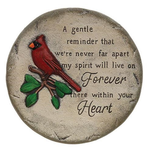 Set of 2 Cardinal Forever in Our Heart 8" Stepping Stones - Image 2
