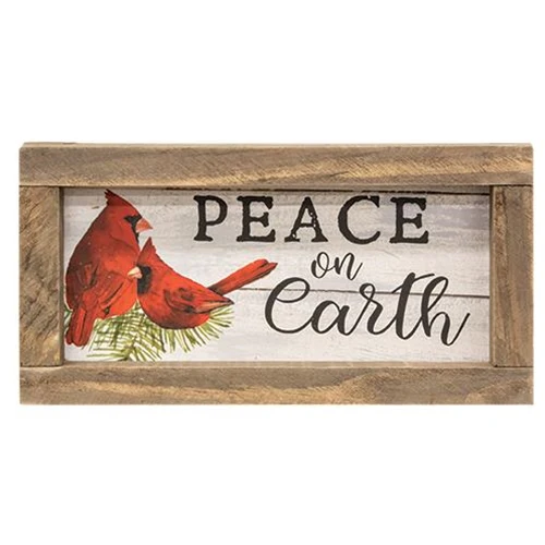 💙 Set of 2 Cardinal Signs Joy to the World Peace on Earth - Image 2