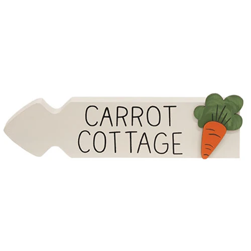 ๐ Set of 2 Carrot Cottage Bunny Bungalow Arrow Sitter Signs - Image 4