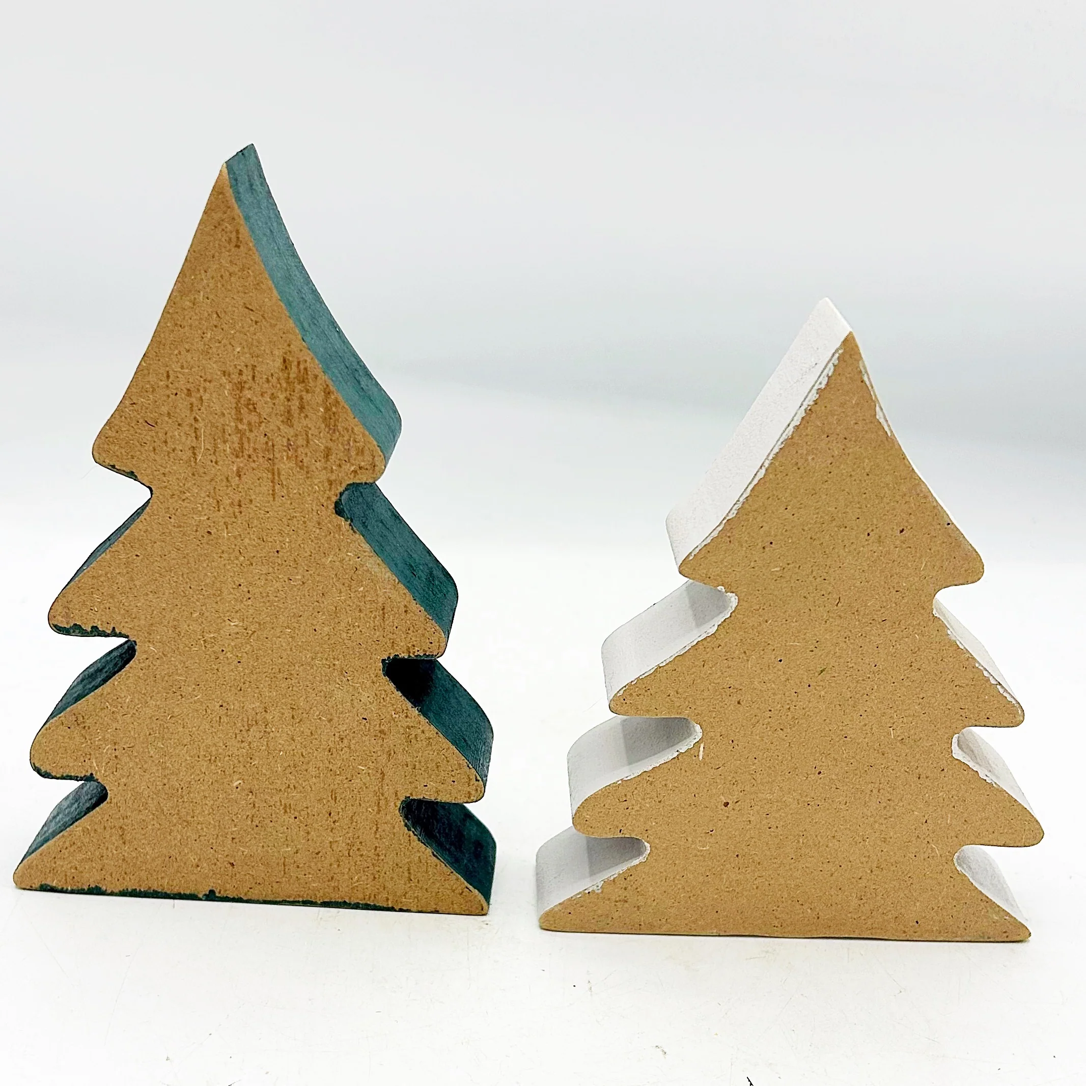 ๐ Set of 2 Chirstmas Wishes Chunky Small Wooden Trees - Image 3