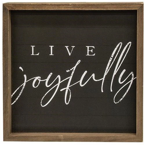 Set of 2 Choose Happy Live Joyfully Chalkboard Look Framed Signs - Image 3
