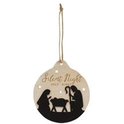 Set of 2 Christmas Blessings Nativity Silhouette Ornaments - Image 4