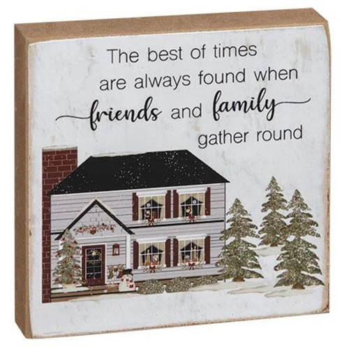 ๐ Set of 2 Christmas Joy of Family House Square 4" Small Block Signs - Image 4