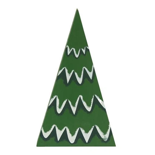 Set of 2 Chunky Snowy Little Wooden Christmas Trees - Image 2
