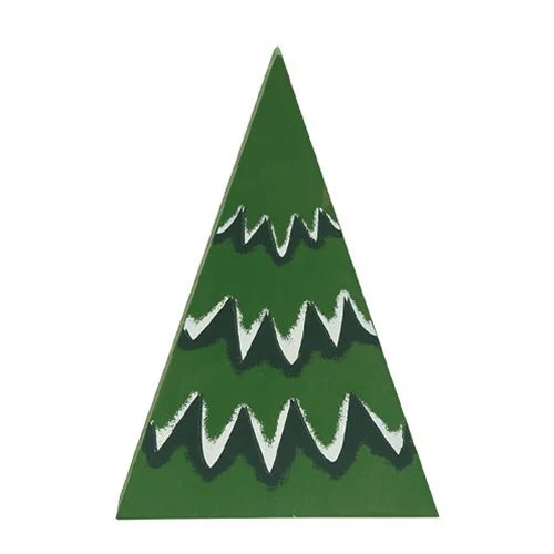 Set of 2 Chunky Snowy Little Wooden Christmas Trees - Image 3