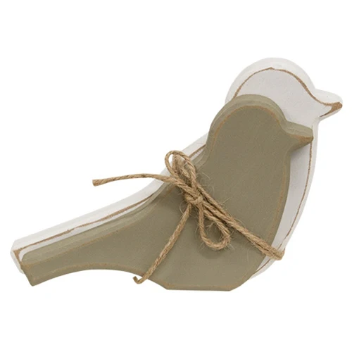 Set of 2 Chunky Wooden Spring Bird Sitters - Image 2