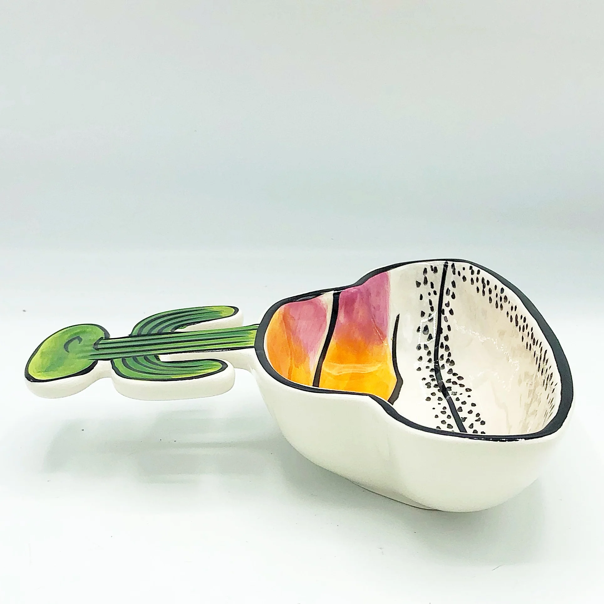 Set of 2 Clay Art Cactus Margarita Glass Shaped Dip Bowls - Image 6