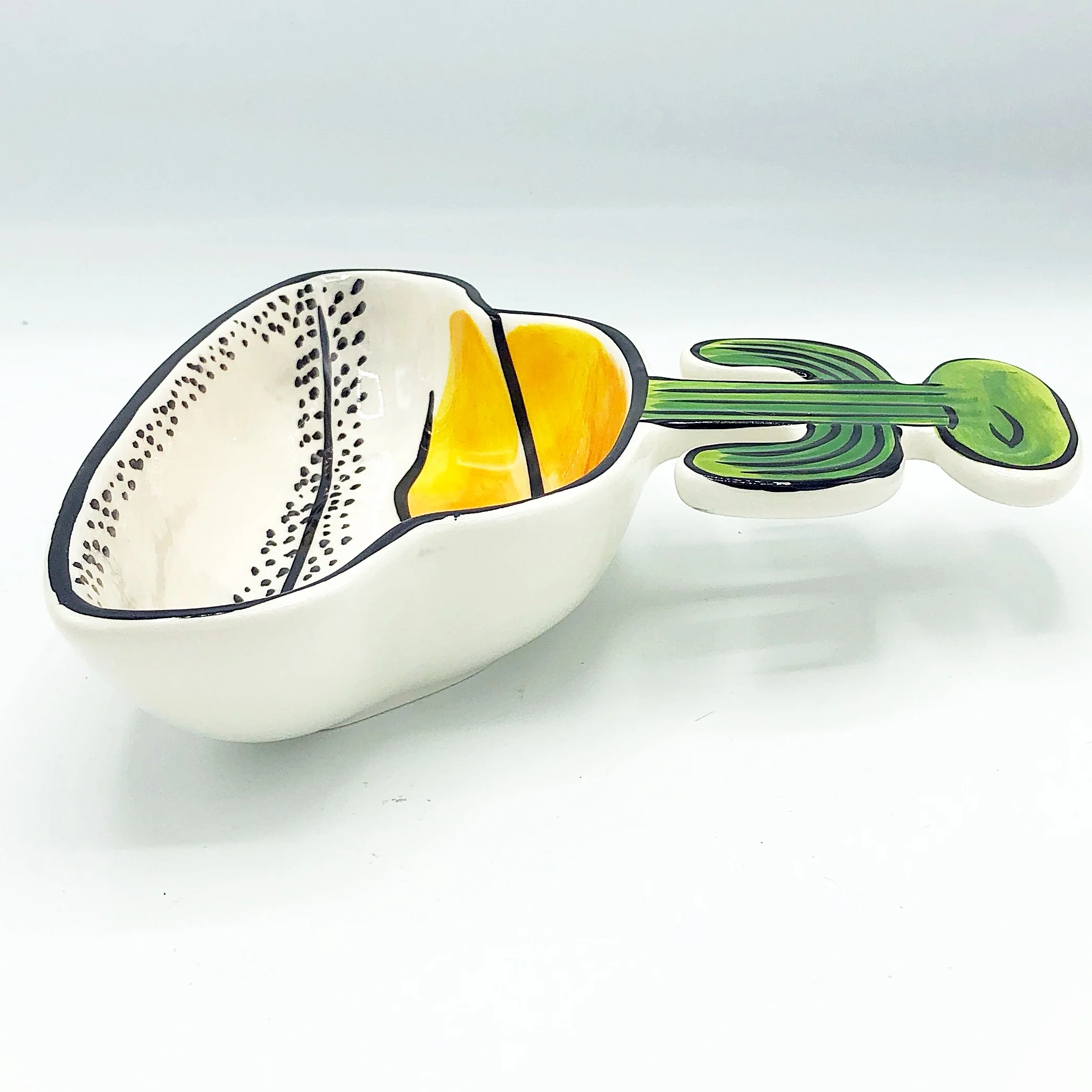 Set of 2 Clay Art Cactus Margarita Glass Shaped Dip Bowls - Image 8