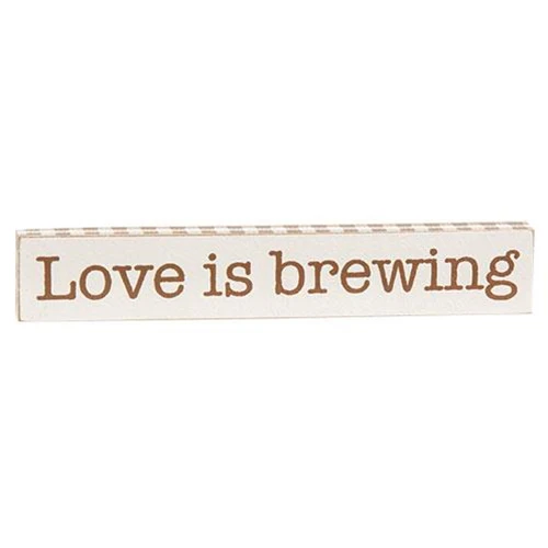 Set of 2 Coffee Mini Stick Signs - Love is Brewing But First Coffee - Image 3