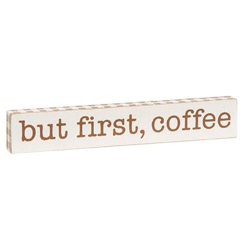 Set of 2 Coffee Mini Stick Signs - Love is Brewing But First Coffee - Image 5