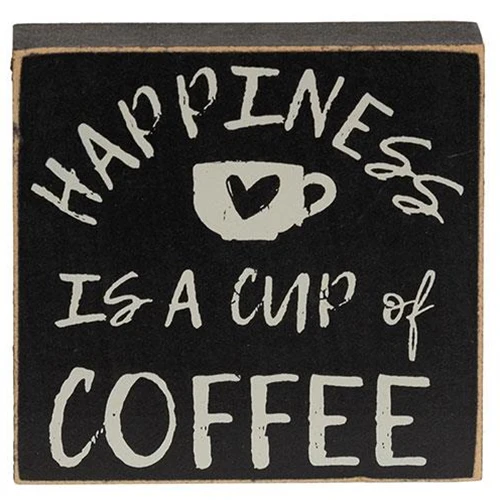Set of 2 Coffee Themed 4" Block Signs - Image 3