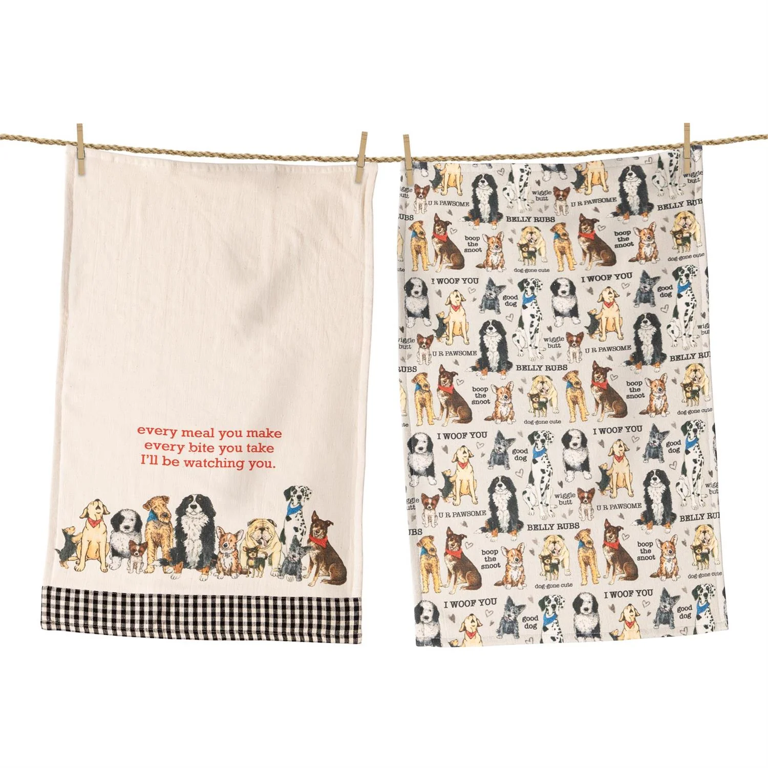 Set of 2 Dog Breeds Tea Towels