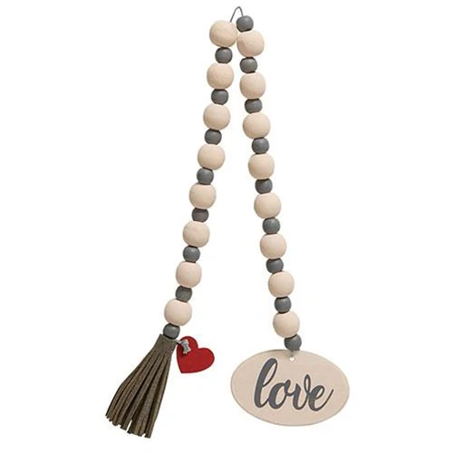 Set of 2 Faith or Love Beaded Garland With Cross and Heart Charms - Image 4