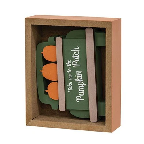 Set of 2 Fall on the Farm Box Sign with Pumpkin Patch Truck Sitter - Image 5
