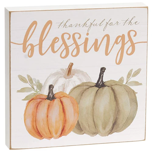 Set of 2 Fall Plentiful Blessings Watercolor Box Signs - Image 3
