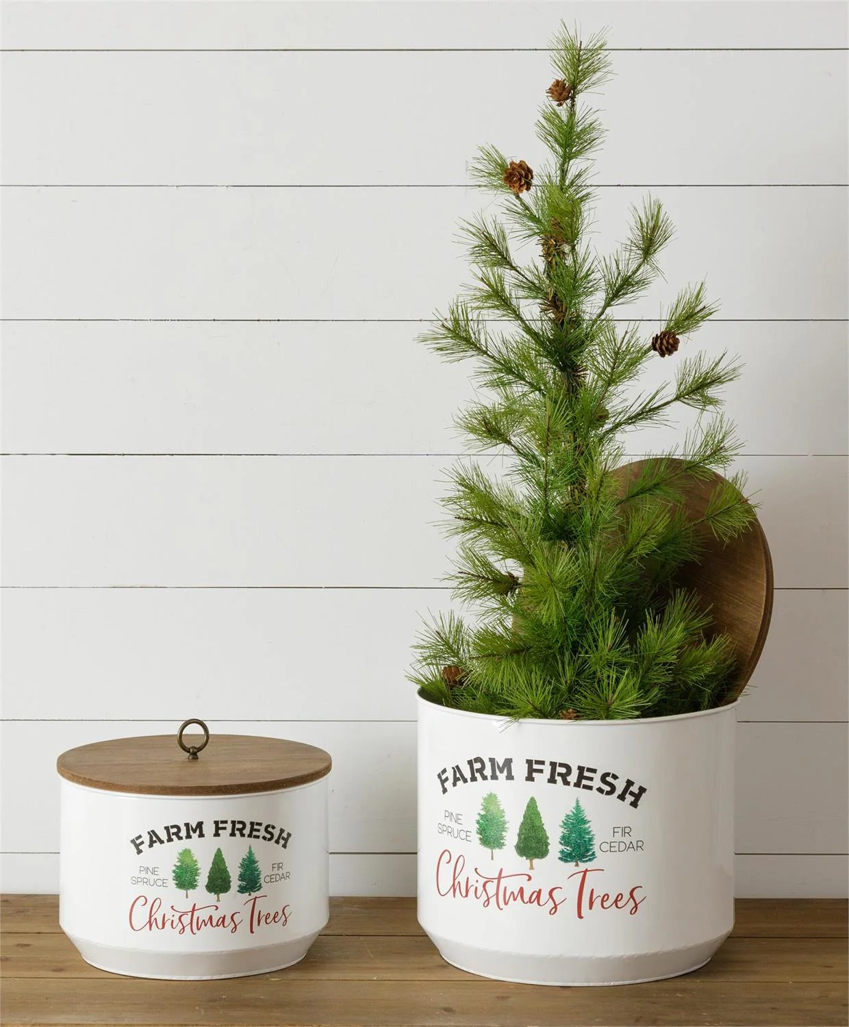 Set of 2 Farm Fresh Christmas Trees Bin with Lid - Image 2