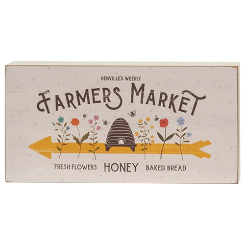 Set of 2 Farmers Market Chicken and Honey Rectangle Box Signs - Image 2