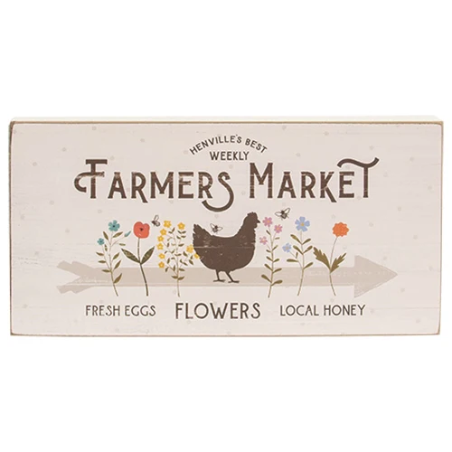 Set of 2 Farmers Market Chicken and Honey Rectangle Box Signs - Image 3