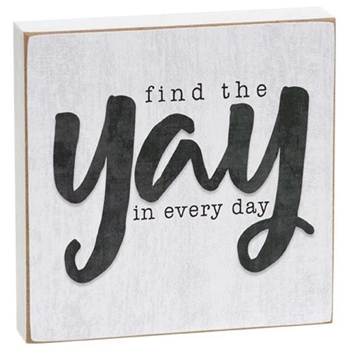 Set of 2 Find the Yay and Friendship 4" Square Block Signs - Image 2
