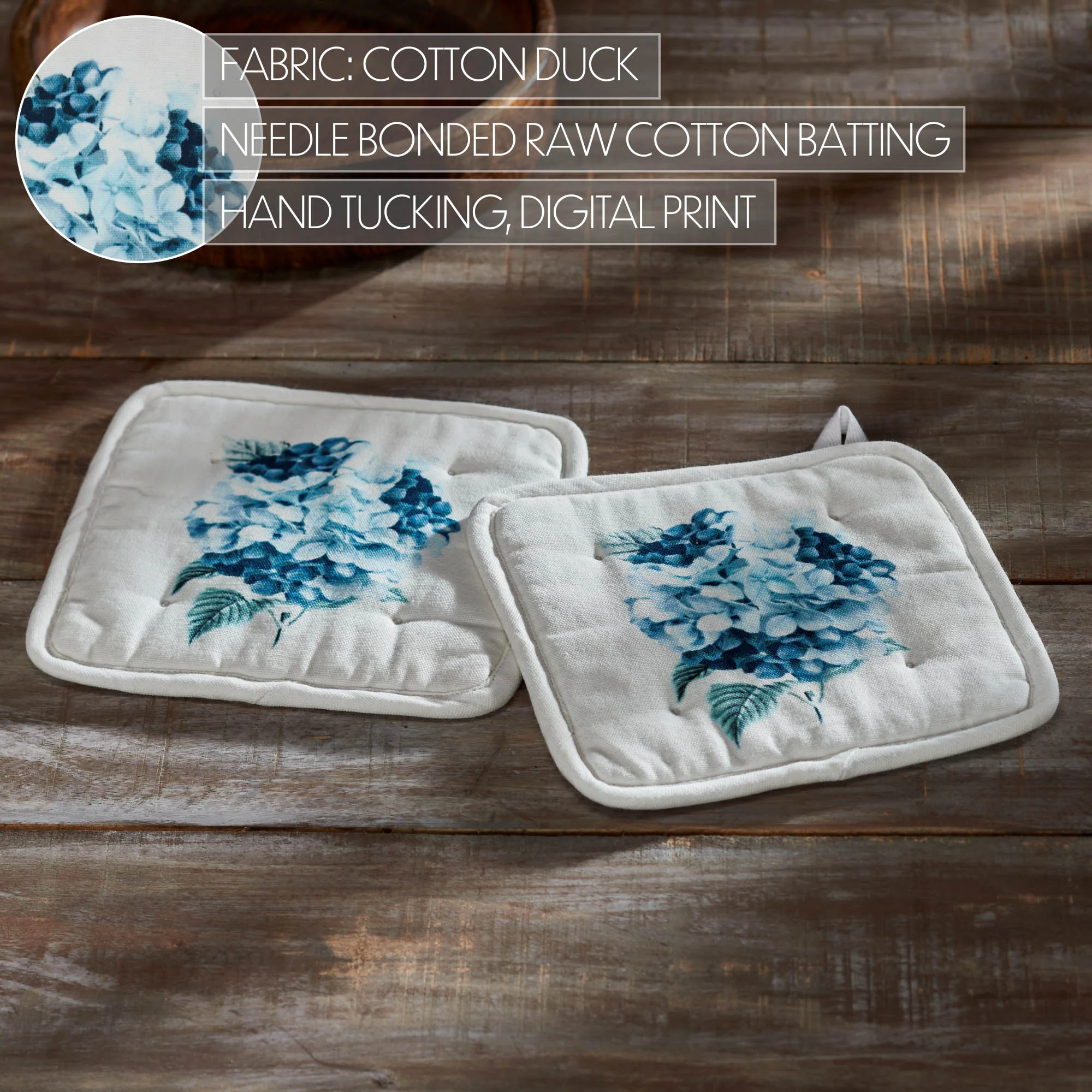 Set of 2 Finders Keepers Hydrangea Pot Holders - Image 4