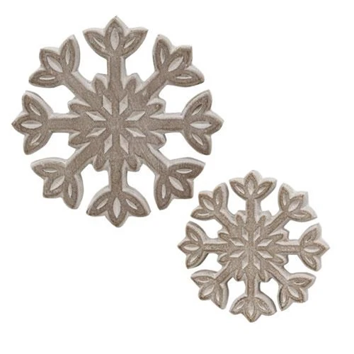Set of 2 Fleur de Lis Snowflakes Cutout Decorations