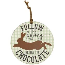 Set of 2 Follow the Bunny He Has the Chocolate Ornaments - Image 3