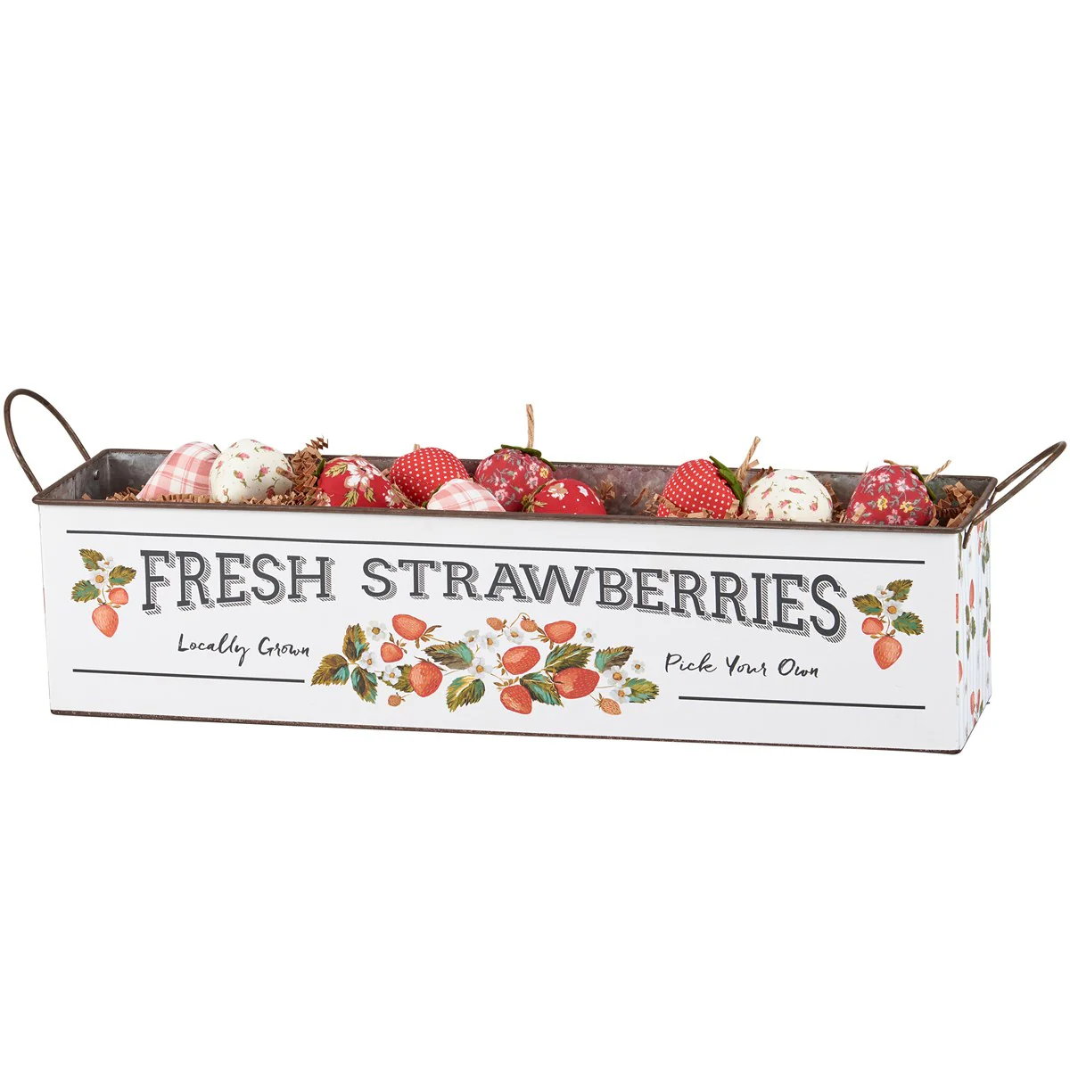 Set of 2 Fresh Strawberries Tin Bins - Image 4