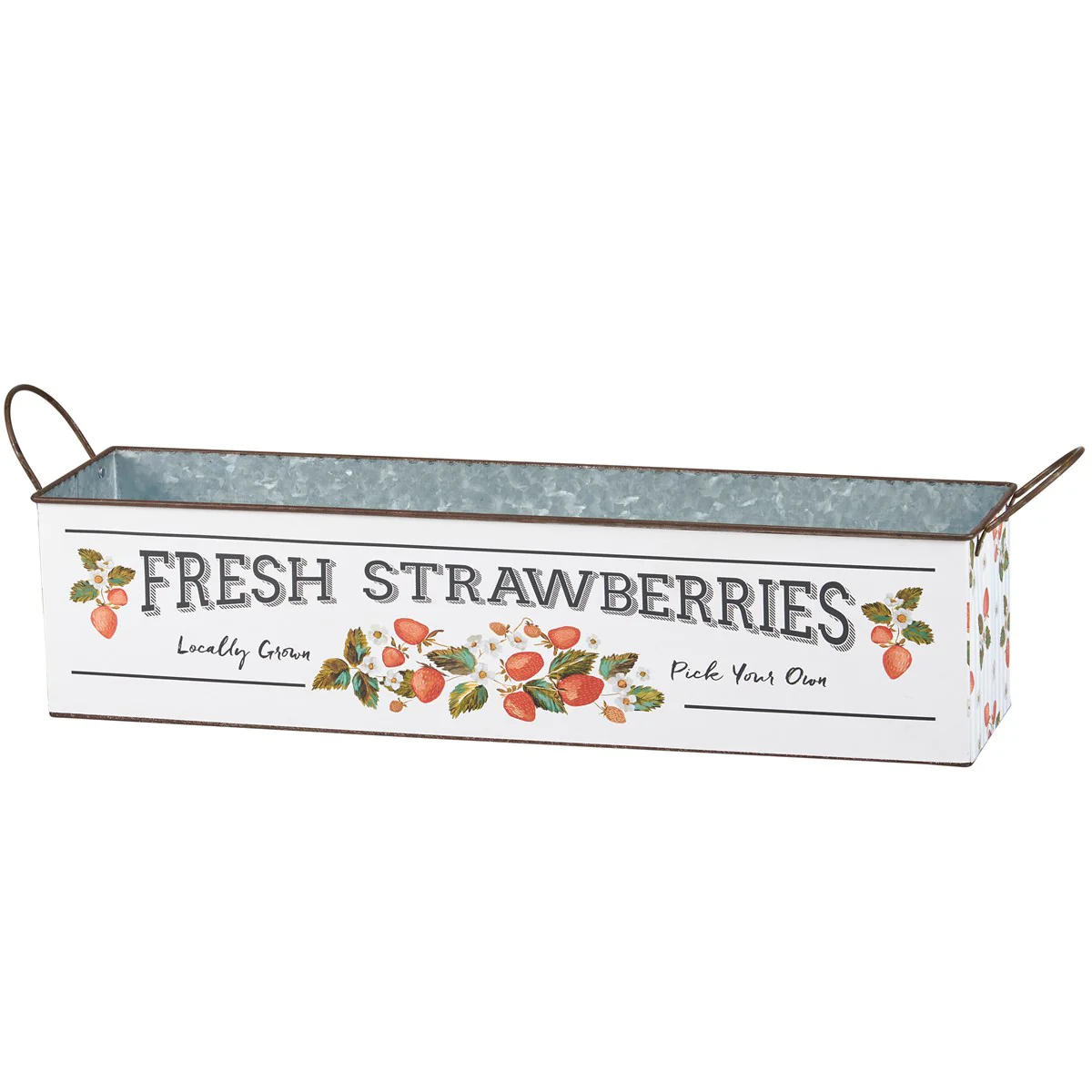 Set of 2 Fresh Strawberries Tin Bins - Image 5