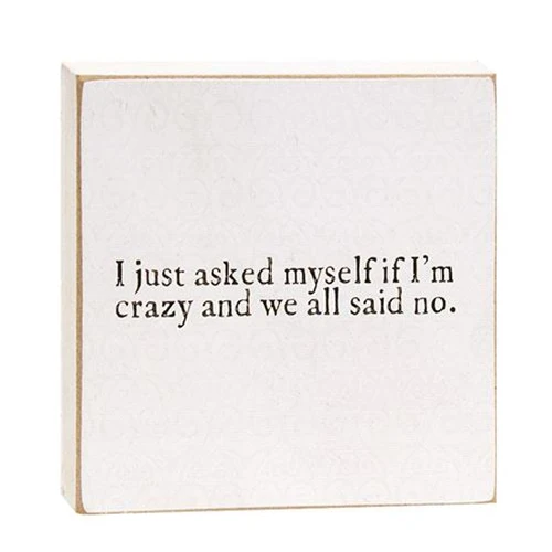 π Set of 2 Fun Hot Mess and Crazy 4" Square Wood Block Signs - Image 3