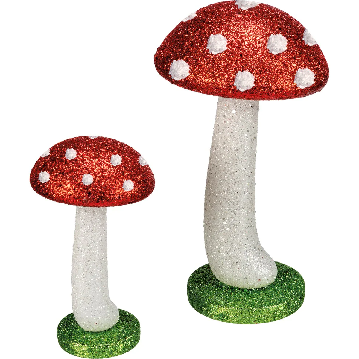 💙 Set of 2 Glittered Mushroom Figures