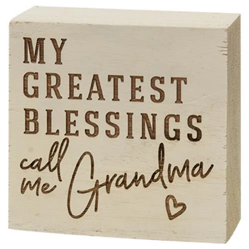 ๐ Set of 2 Grandma's House and Blessings Small Engraved Block Signs - Image 2